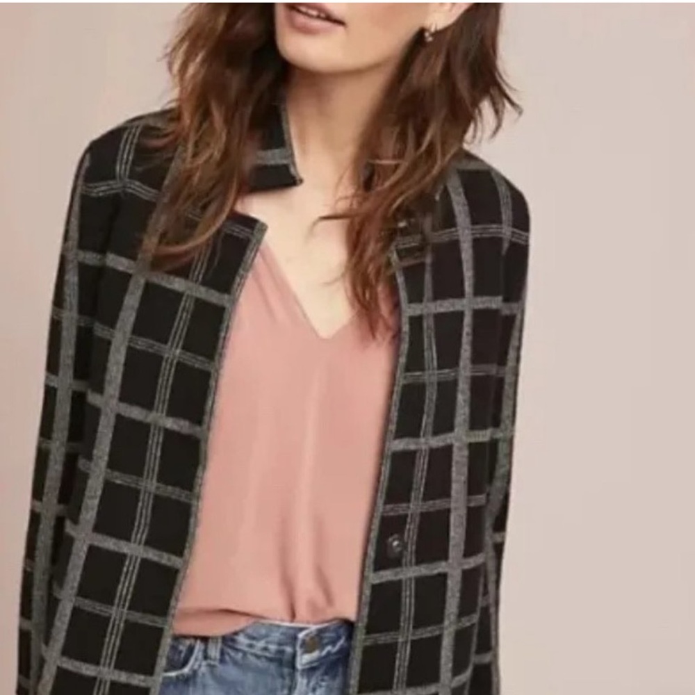 Moth Jacket XS Black/White Windowpane Plaid